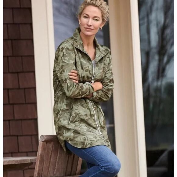 Tommy Bahama Camo Canyon Anorak Zip Front Jacket Green Leaf Size Small - Picture 1 of 13